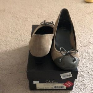Cole Hahn suede and Patten ballet flats with 1.5 in wedge heel. Size 6.5